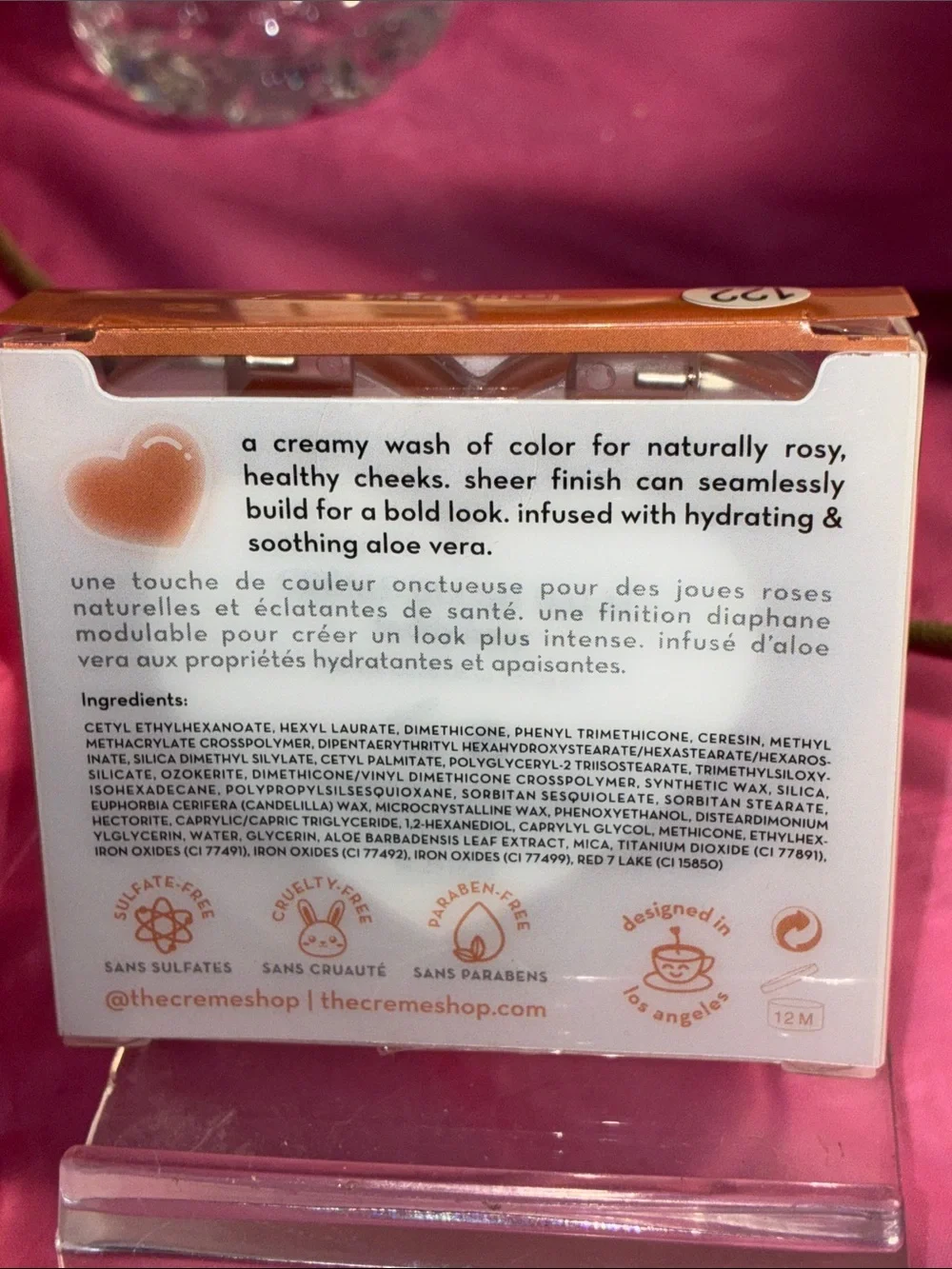 The Crème Shop Peach Blush Balm - Creamy Buildable Pink-Peach Tint